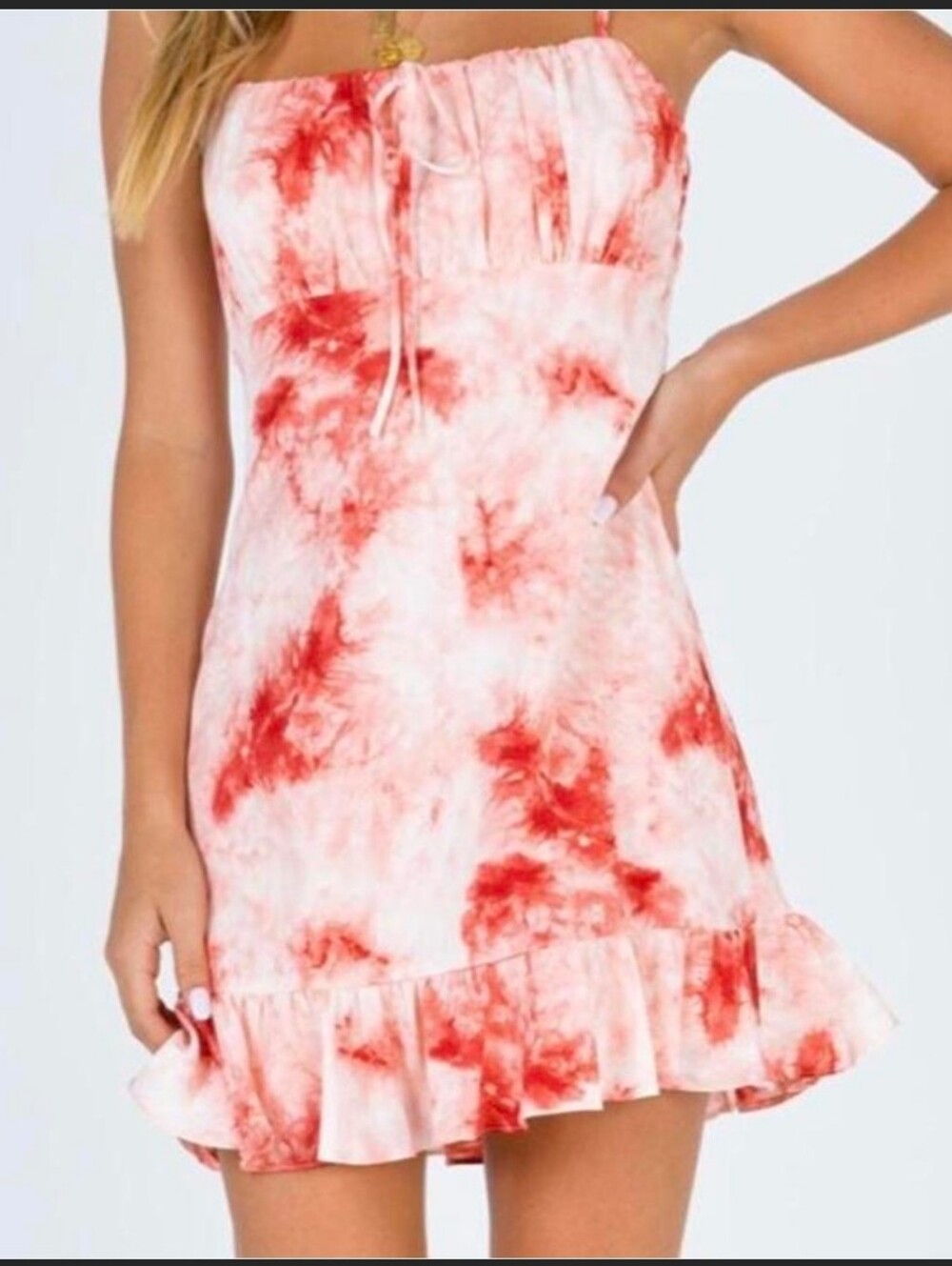 Princess Polly Red Tie-Dye Chemise